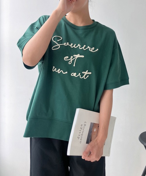 AS KNOW tシャツ ○コード刺繍半袖Tシャツ レディース