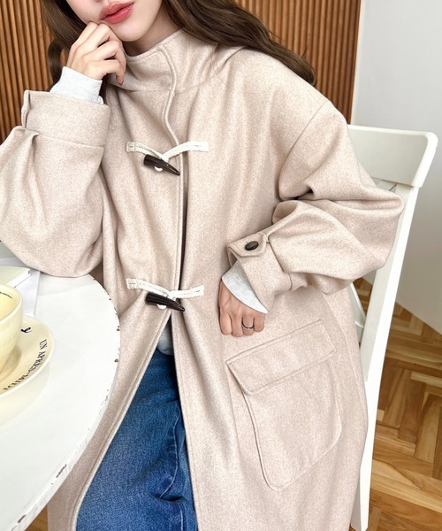 「moment+」 ダッフルコート M ネイビー レディース_画像4