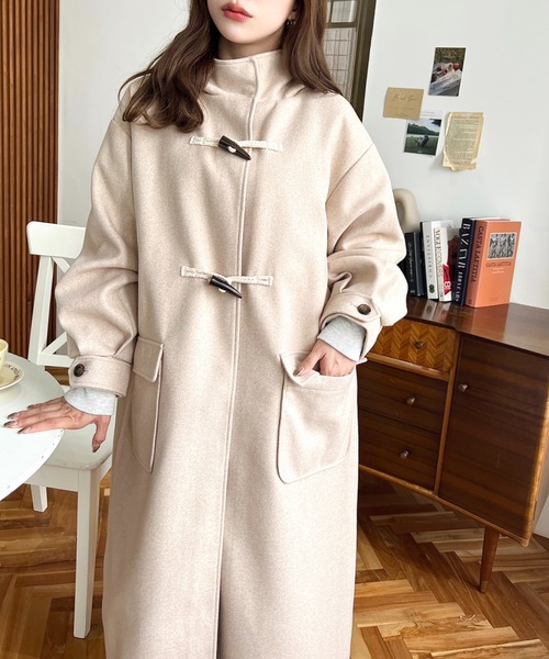 「moment+」 ダッフルコート M ネイビー レディース_画像6