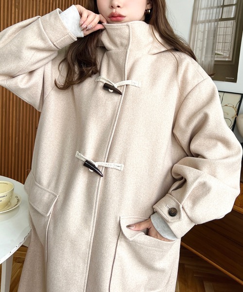 「moment+」 ダッフルコート M ネイビー レディース_画像7