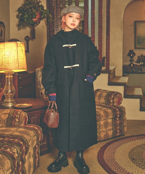 「moment+」 ダッフルコート M ネイビー レディース_画像8