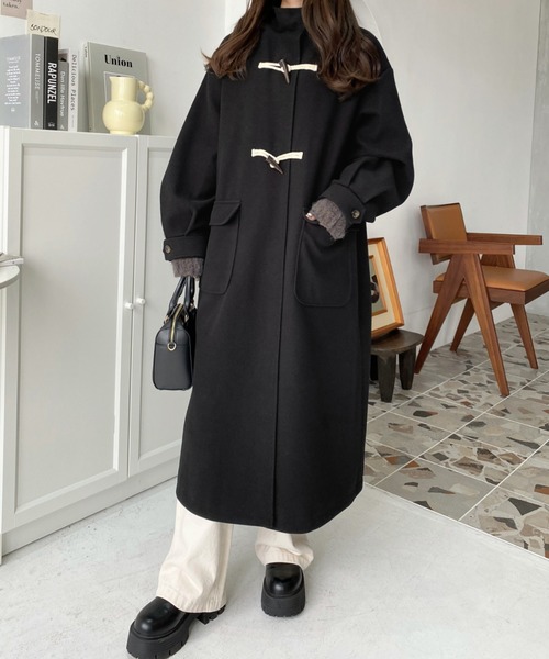 「moment+」 ダッフルコート M ネイビー レディース_画像9