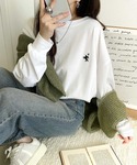 tシャツ 後ろ姿も、抜かりなく。胸刺繍 シルケ...の詳細画像3