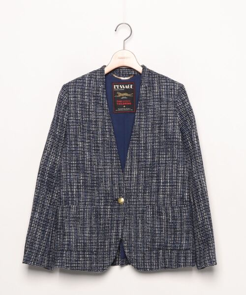 【極美品】ジャーナルスタンダードレサージュ　ノーカラージャケット　黒　2 journal standard L'essage｜ジャーナルスタンダードレサージュ