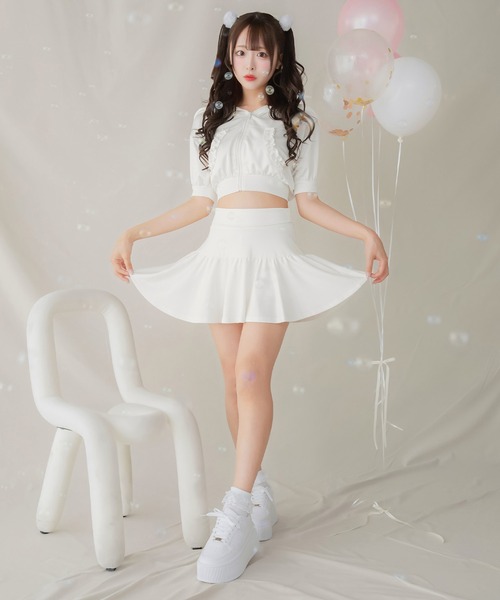 PriCHOU スカート Sweat Frill Mini Skirt/スウェットフリルミニ