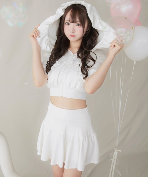 【treat urself】frill mini skirt white 新品 treatürself frill mini knit skirt(white) - メルカリ