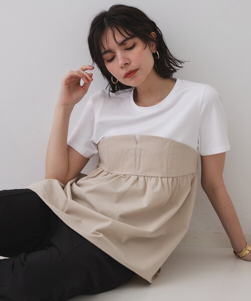 OPAQUE.CLIP（オペークドットクリップ） tシャツ 配色ビスチェ