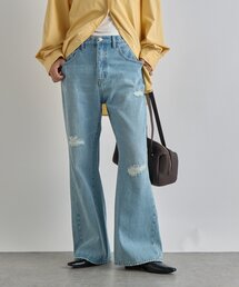 ジーンズ デニム デニムパンツ 「MONN.:.(モン)」セミフレアリペアデニム レディース｜ZOZOTOWN Yahoo!店