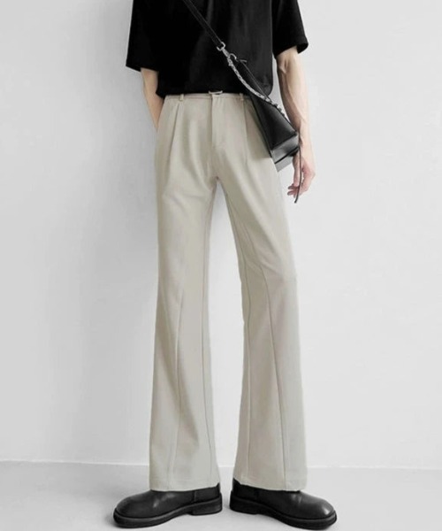 Otte スラックス デザインタックフレアスラックス メンズ : ZOZOTOWN