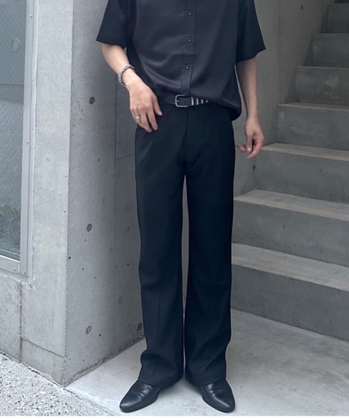 NEAT フレアツータックスラックス ブラック NEAT フレアツータックスラックス ブラック