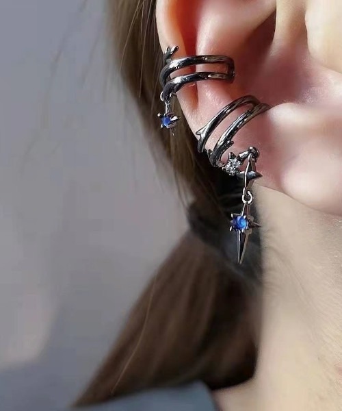 MASHIRO イヤーカフ 「MASHIRO」ブルースターダストドロップイヤーカフ