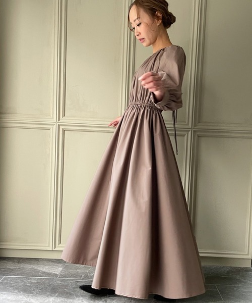 「JUNOAH」 長袖ワンピース LARGE アイボリー レディース