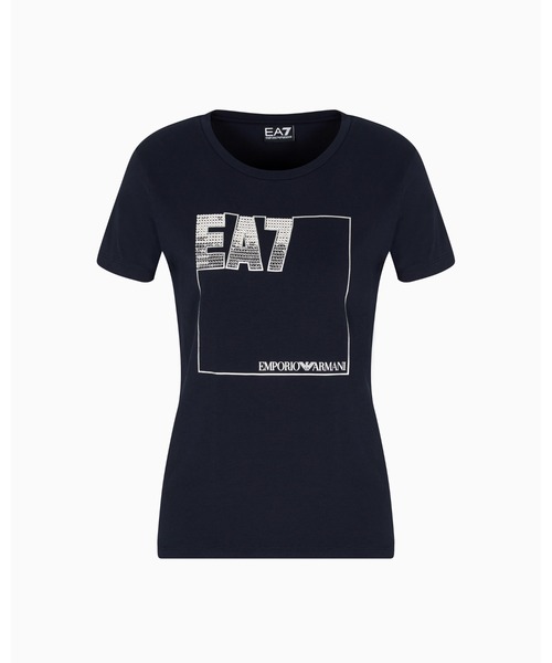 tシャツ 「エンポリオ アルマーニ EA7」Logo Series クルーネックTシャツ ストレッチコットン プリント レディース EA7 tシャツ 「エンポリオ アルマーニ EA7」Logo Series クルー