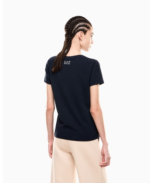 tシャツ 「エンポリオ アルマーニ EA7」Logo Series クルーネックTシャツ ストレッチコットン レディース EA7 tシャツ 「エンポリオ アルマーニ EA7」Logo Series クルー