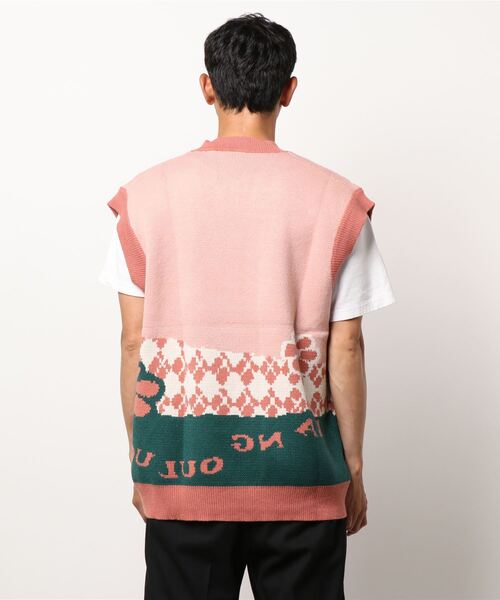 「HOOK」 ノースリーブニット X-LARGE イエロー メンズ
