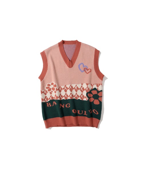 「HOOK」 ノースリーブニット X-LARGE イエロー メンズ