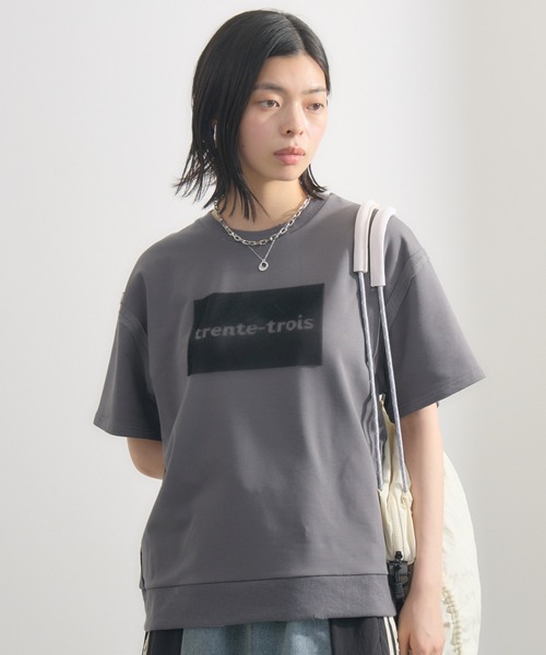 tシャツ 33℃ ラバーブラシプリントプルオーバー レディース