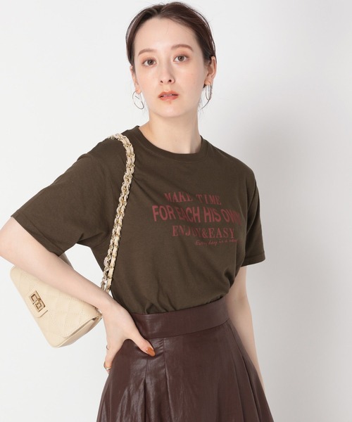 「BABYLONE」 半袖Tシャツ フリー ブラウン レディース_画像6