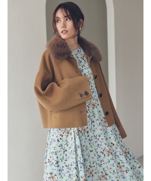 Mila Owen コート チェスターコート 2wayファーカラーリバー