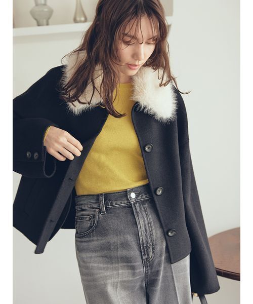 Mila owen ミラオーウェン ショート丈リバーダブルコート　美品 Mila Owen（ミラオーウェン）の「ショート丈リバーダブルコート
