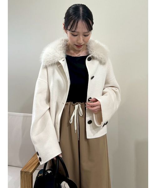 Mila Owen コート チェスターコート 2wayファーカラーリバー