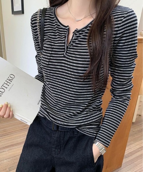 ヘンリーネック tシャツ 「お気に入り数6700人突破!/新色アイボリー