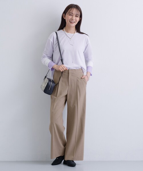 INDIVI（インディヴィ） パンツ 「褒められパンツ」ワンタックワイド