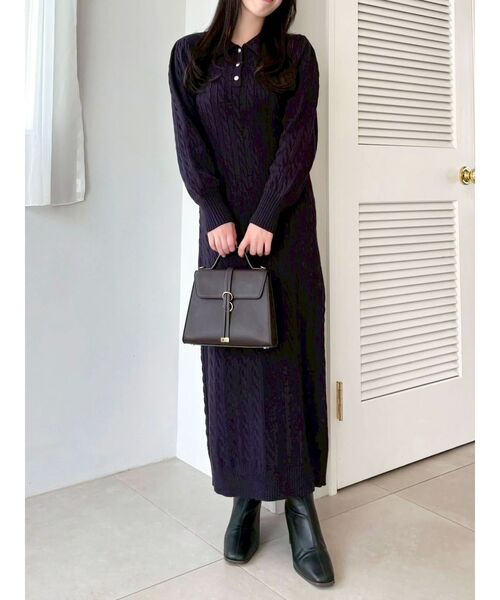 〈POLO BCSコラボ〉ダブルカラーポロニットワンピース POLO BCSコラボ〉ダブルカラーポロニットワンピース