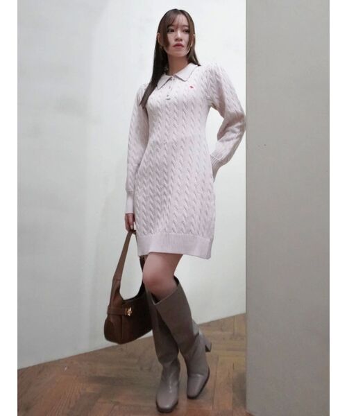 dazzlin ワンピース 「POLO BCS コラボ」ケーブルポロニット