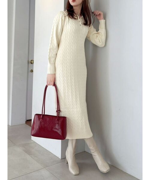 Rirandture 〈POLO BCSコラボ〉ダブルカラーポロニットワンピース Rirandture 〈POLO BCSコラボ〉ダブルカラーポロニットワンピース