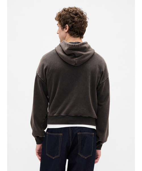 GAP パーカー ヘビーウェイト クロップドパーカー メンズ