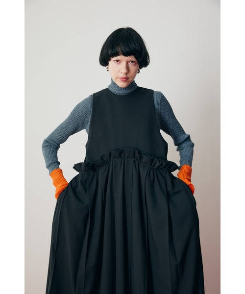 HERIN.CYE / ノースリーブワンピース/FREE/ポリエステル/BLK/無地/530GAT33-0070 HeRIN.CYE ノースリーブワンピース FREE ブラック レディース