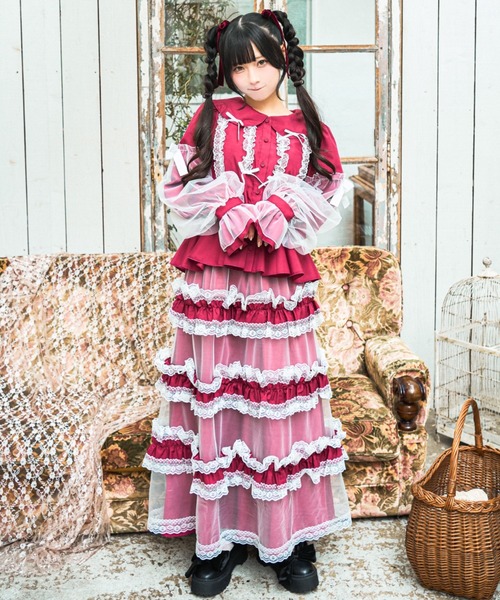 JUSGLITTY フリルカットソー×レーススカートSET JUSGLITTY フリルカットソー×レーススカートSETの通販はau PAY