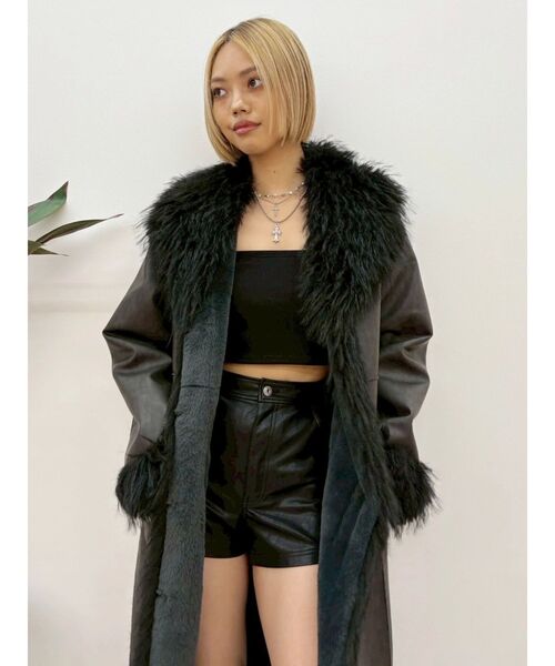 EVRIS（エヴリス） ムートンコート ボアコート フェイクファームートン