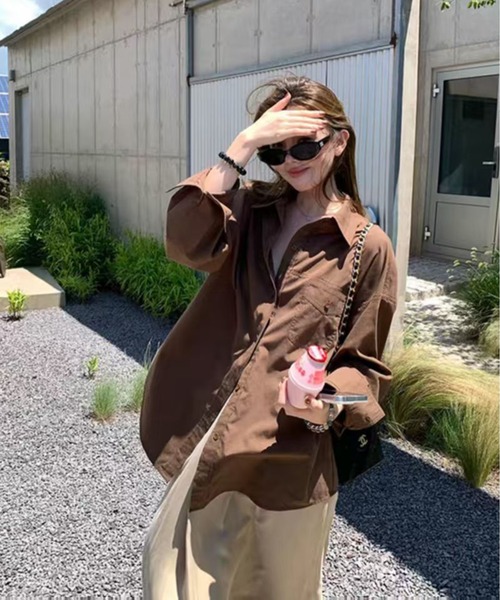 AsheKsha ブラウス シャツ 「新作」3色展開 オーバーサイズロング