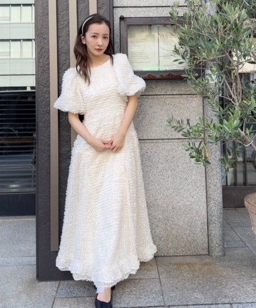 「Rosy luce」 半袖ワンピース S グレー レディース_画像3