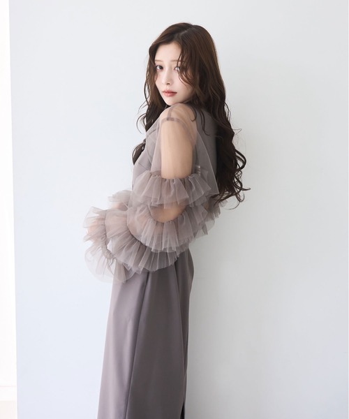 EIMY ISTOIRE（エイミーイストワール） ドレス ラッフルスリーブ