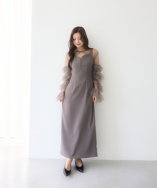 EIMY ISTOIRE（エイミーイストワール） ドレス ラッフルスリーブ