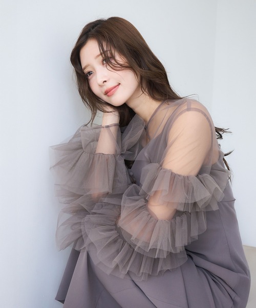 EIMY ISTOIRE（エイミーイストワール） ドレス ラッフルスリーブ