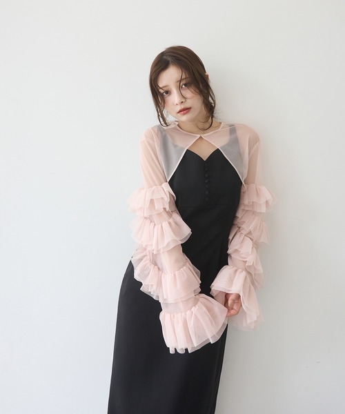 EIMY ISTOIRE（エイミーイストワール） ドレス ラッフルスリーブ