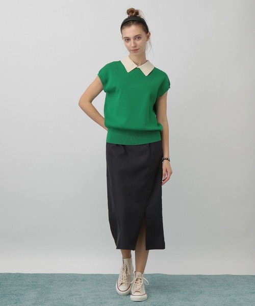 「saloon」 半袖ニット FREE ブラック レディース_画像4