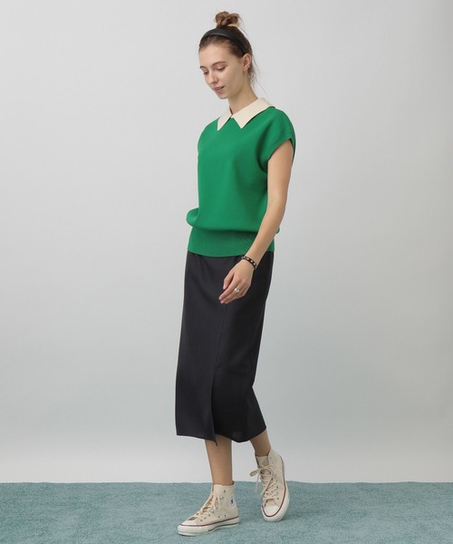 「saloon」 半袖ニット FREE ブラック レディース_画像7