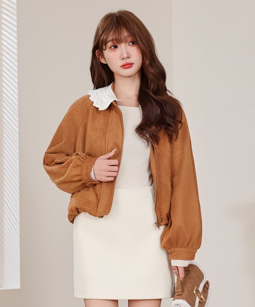 【ADORE】　ジップアップジャケット　ブルゾン　フリルカラー　38 日本製 ADORE｜アドーアのブルゾン（ジップアップ）通販 - ZOZOTOWN