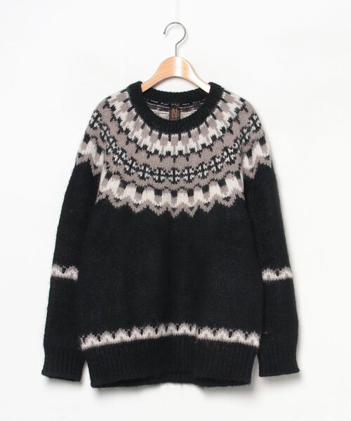 バトナー BATONER リブ編みニット セーター ブラック サイズ1 BATONER（バトナー） 長袖ニット MEDIUM ブラック メンズ : ZOZOTOWN