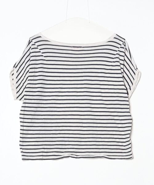 「DEMYLEE」 ボーダー柄半袖Tシャツ S ホワイト レディース_画像2