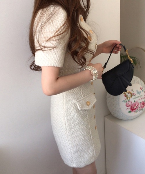 「IRADOWL」 半袖ワンピース SMALL ホワイト レディース_画像5