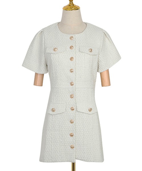 「IRADOWL」 半袖ワンピース SMALL ホワイト レディース_画像6