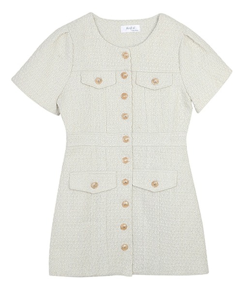 「IRADOWL」 半袖ワンピース SMALL ホワイト レディース_画像9