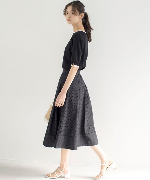 「組曲」 半袖ニット 2 ブラック レディース_画像8