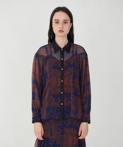 「LOVELESS」 長袖シャツ 34 パープル レディース_画像7